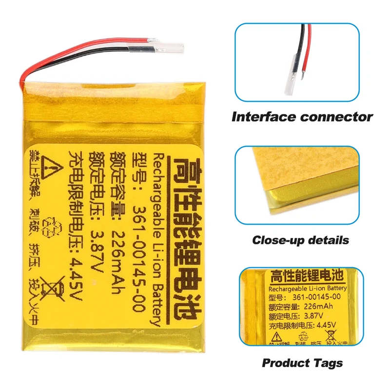 361-00145-00 Rechargeable Battery For Garmin Fenix 7S Multisport GPS Smartwatch