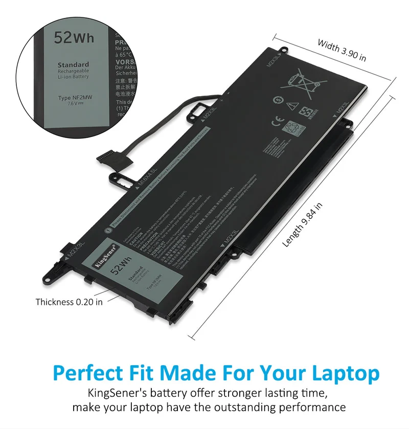 NF2MW Laptop Battery For Latitude 7400 2-In-1 7146W 0C76H7 0G8F6M