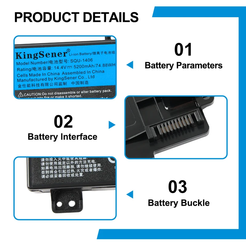 SQU-1406 Laptop Battery For ThundeRobot 911-E1 911-T2A 911-S2B 911-T1 911M