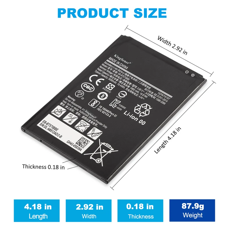 EB-BT575BBE Replacement Battery For Samsung Galaxy Tab Active 3 SM-T570