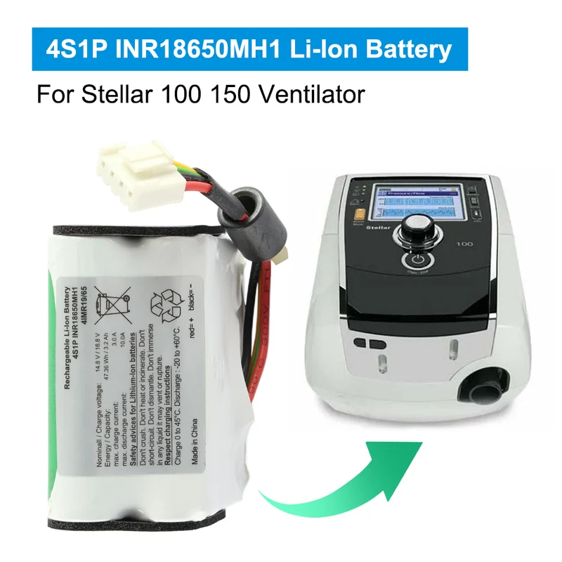 4S1P INR18650MH1 Rechargeable Li-lon Battery For RESEMED Stellar 100 150 Ventilator