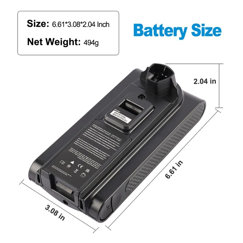 Replacement Battery for Shark Cordless XBATR725SLEU IZ862H Vacuum Cleaners