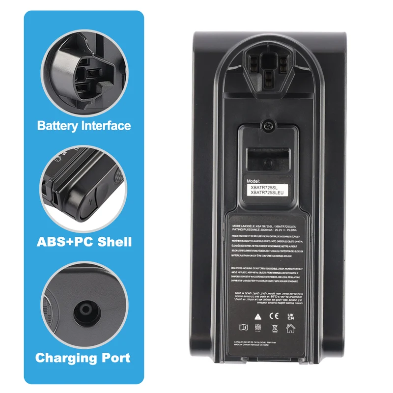 Replacement Battery for Shark Cordless XBATR725SLEU IZ862H Vacuum Cleaners