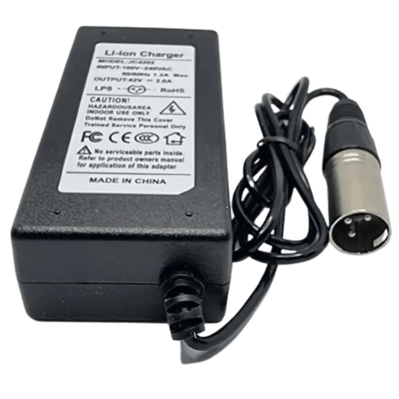 Chargeur 42V 2A pour batterie Li-ion 36V – XLR 3 broches