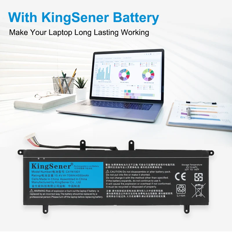 C41N1901 Battery for ASUS ZenBook Duo UX481 Series 70Wh
