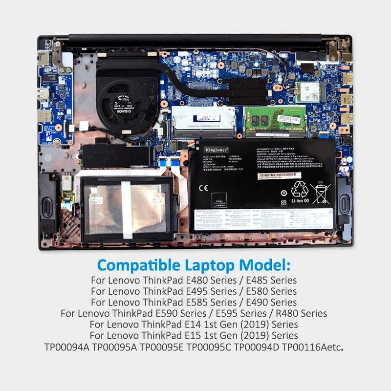 L17L3P51 Laptop Battery for Lenovo ThinkPad E480 E490 E580 E590 L480 L490 L580 L590 - 45Wh