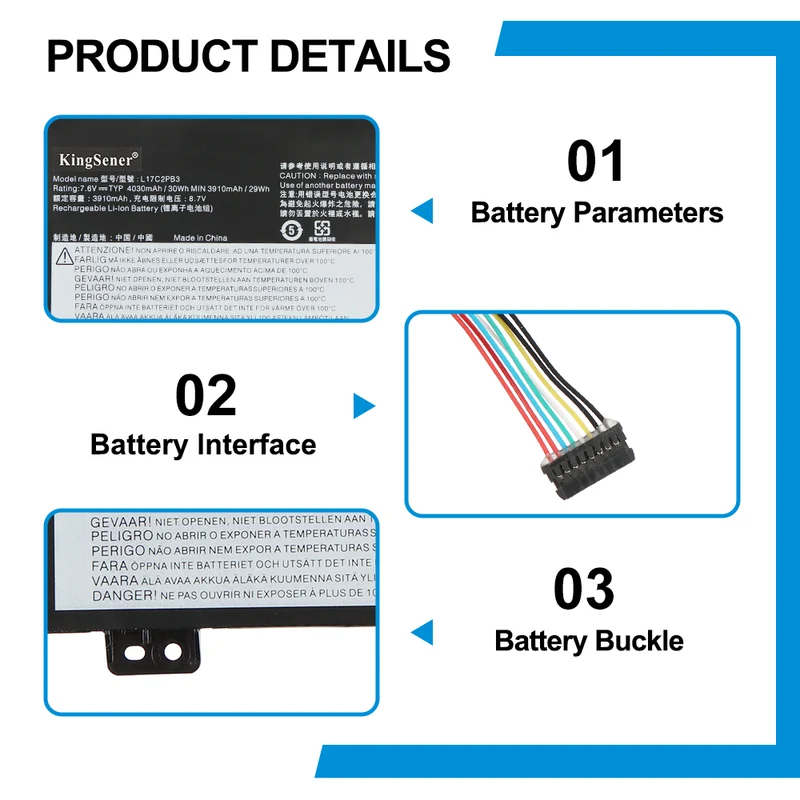 L17L2PB3 L17C2PB3 Laptop Battery For Lenovo 5B10P53995 5B10W67318 5B10P54000 5B10P53999 5B10W67362