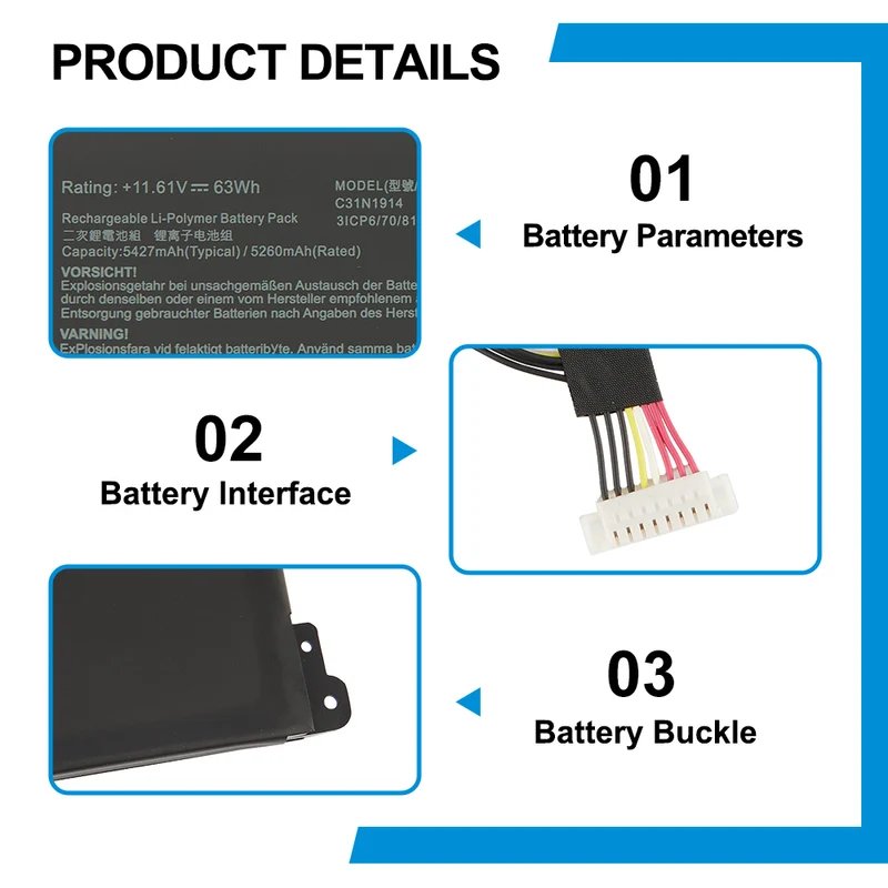 C31N1914 Battery for Asus ZenBook 13 UX425UG 14 UX435EA