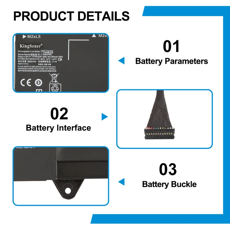 L16M4PB0 Battery for Lenovo Legion Y720-15IKB 60Wh