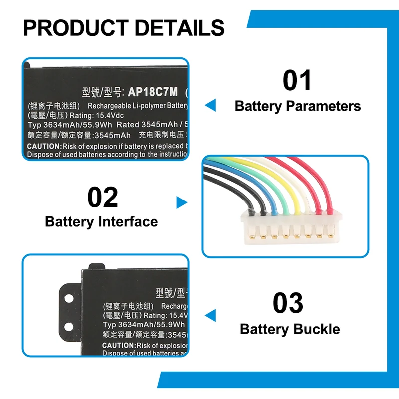 AP18C7M Laptop Batteries For Acer ConceptD 3 CN315-72 SF313-52