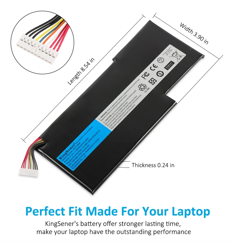 BTY-M6K Battery for MSI GF63 Thin GF75 Thin MS-17B4 MS-16K3 — 11.4V 52.4Wh