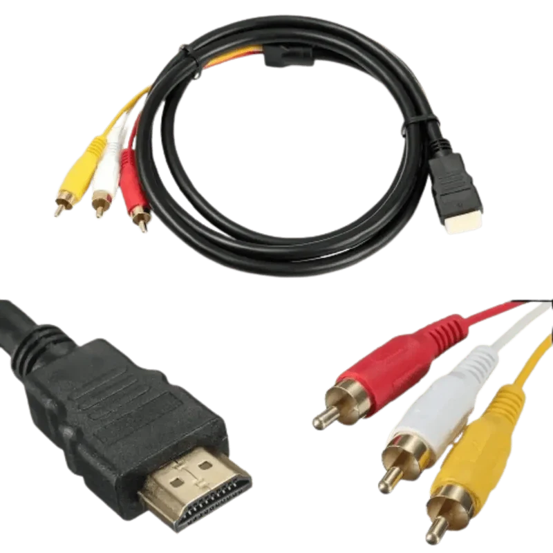 Câble Hdmi vers Audio Vidéo Rca, 1.5m, pour Hdtv