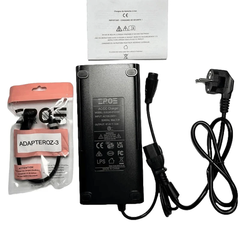 Chargeur Standard Universel de Trottinette Électrique pour Batterie 60V
