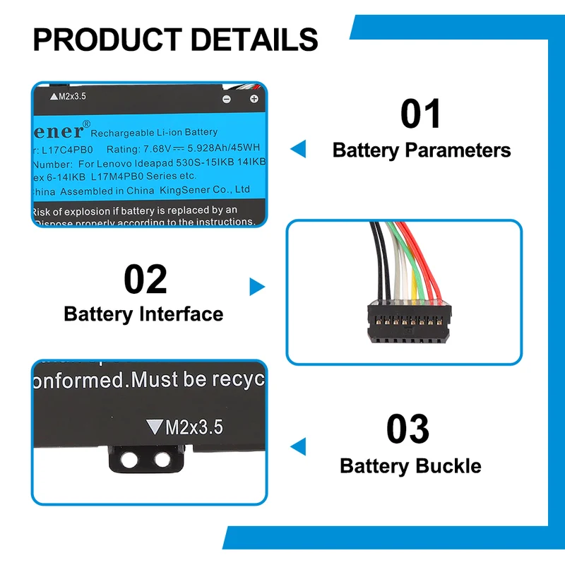 L17C4PB0 Battery For Lenovo IdeaPad 530S-14ARR 14IKB 14IKB L17M4PB0 L17C4PB2 | JP Stock
