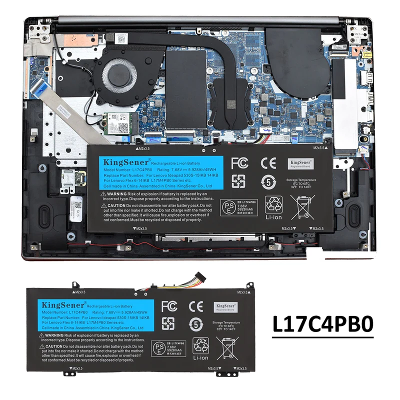 L17C4PB0 Battery For Lenovo IdeaPad 530S-14ARR 14IKB 14IKB L17M4PB0 L17C4PB2 | JP Stock