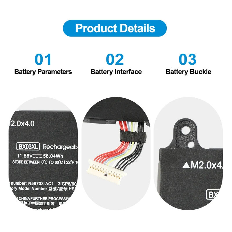BX03XL Laptop Battery Replacement for HP EliteBook 830 G11 Series TPN-IB0Y N59733-171