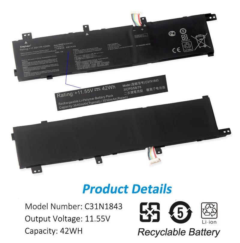 C31N1843 Laptop Battery For For Asus X432FA X432FA-2S X532FA X532FL