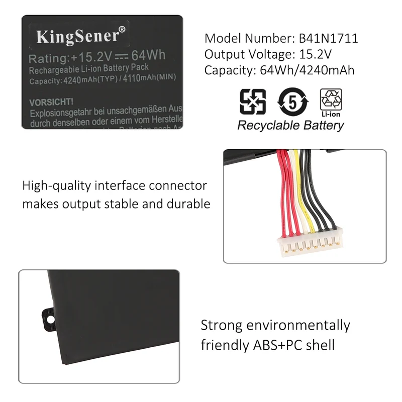 B41N1711 Laptop Battery For Asus Strix GL703VD GL703VM GL503VM FX705DT FX705DY FX705GM FX705GE FX705GD Series
