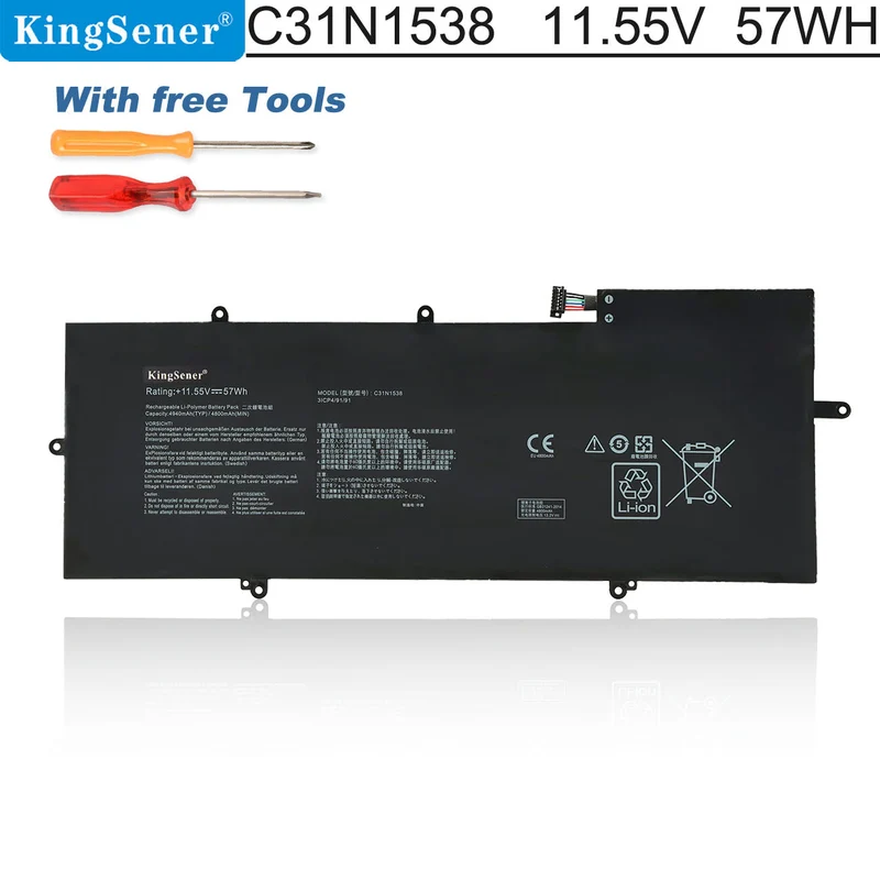 C31N1538 Battery for ASUS ZenBook Flip UX360UA UX360UAK Q324UA — 11.55V 57Wh
