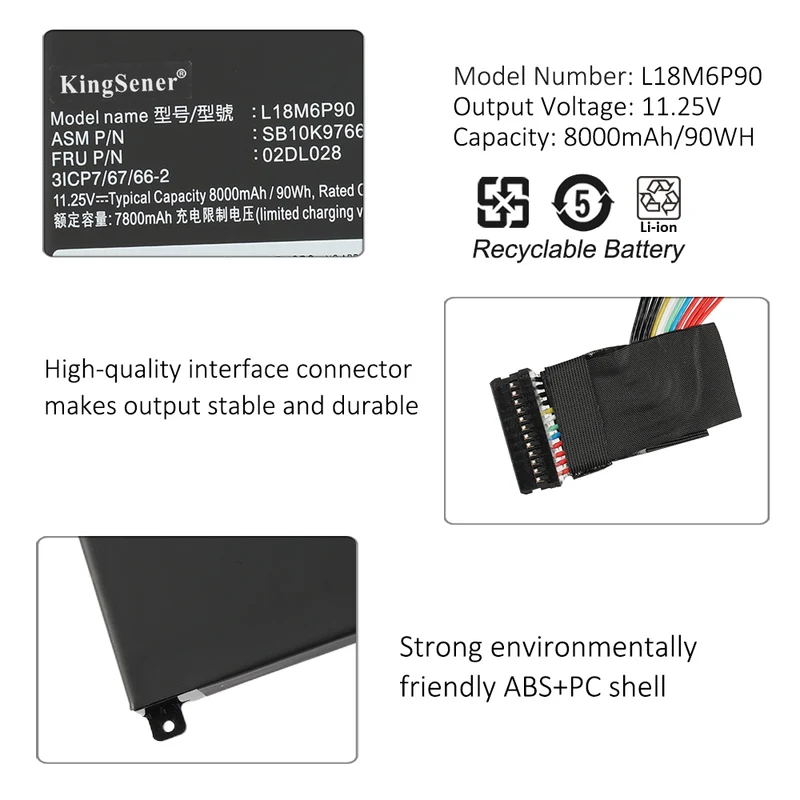 L18M6P90 Laptop Battery for Lenovo ThinkPad P53 Series — 11.25V 90Wh