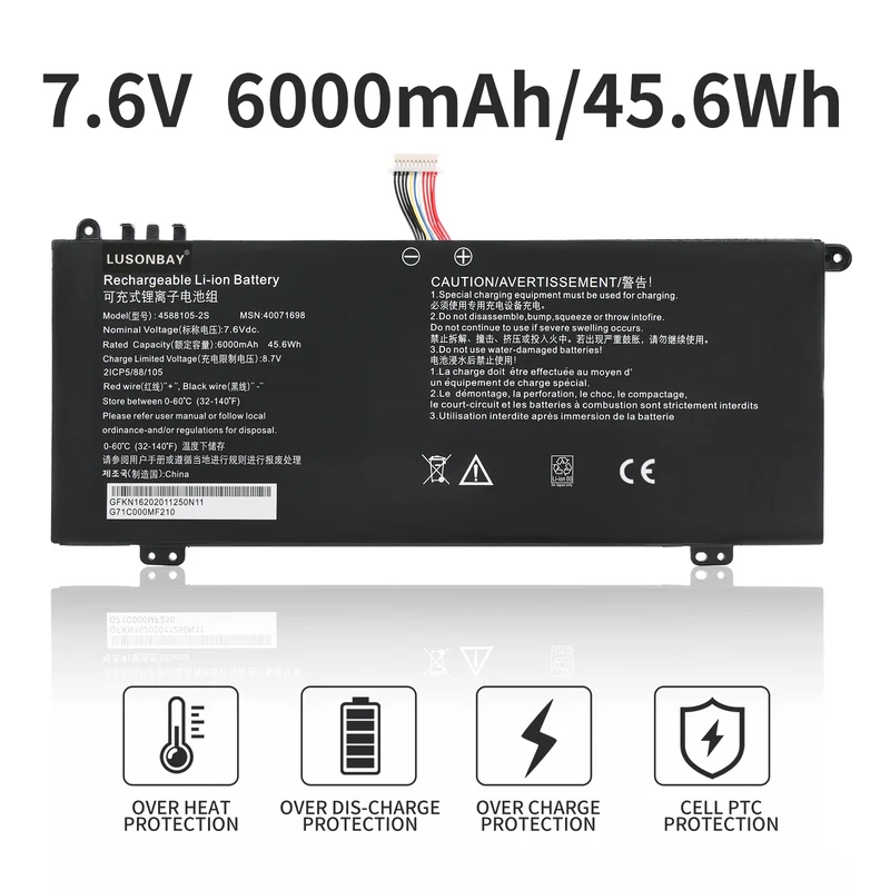 4588105-2S 4588106-2S Laptop Battery For Medion Akoya E15403 Dynabook Satellite Pro C50-E-105 | LUSONBAY