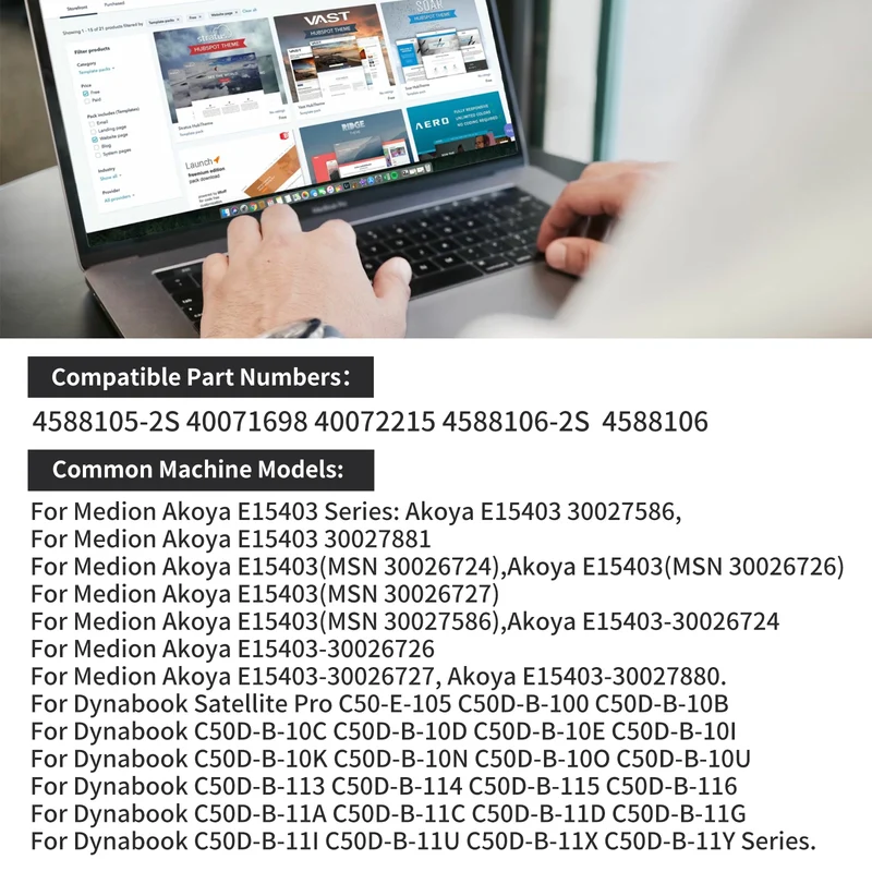 4588105-2S 4588106-2S Laptop Battery For Medion Akoya E15403 Dynabook Satellite Pro C50-E-105 | LUSONBAY