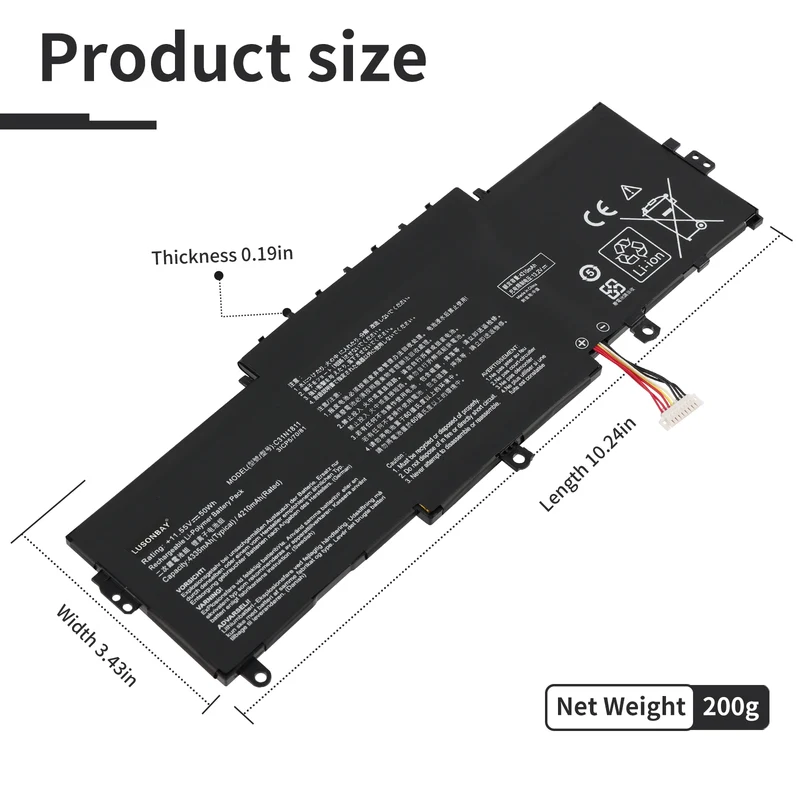 C31N1811 Laptop Battery For ASUS Zenbook 14 UX433FN UX433FA UX433FX LUSONBAY | EU Stock