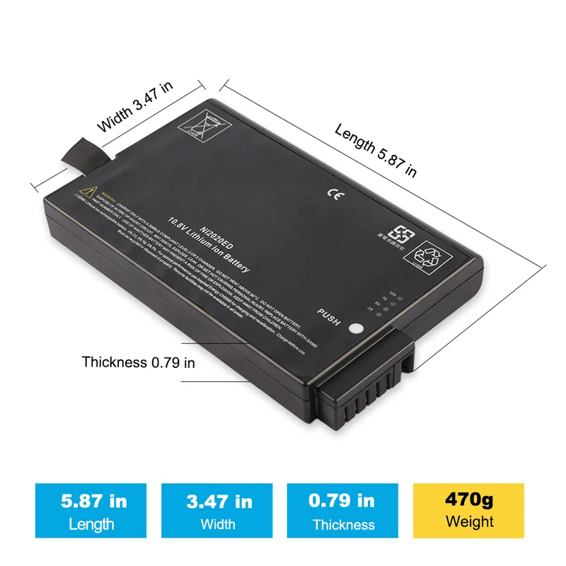 Replacement Instrument Battery for Agilent Inspired Energy NI2020ED NI2020OL24