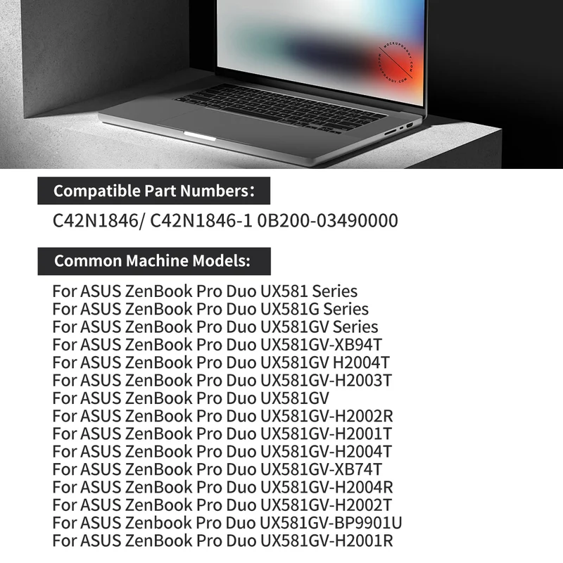 C42N1846-1 Laptop Battery For ASUS ZenBook Pro Duo UX581 Series 0B200-03490000 | EU Stock