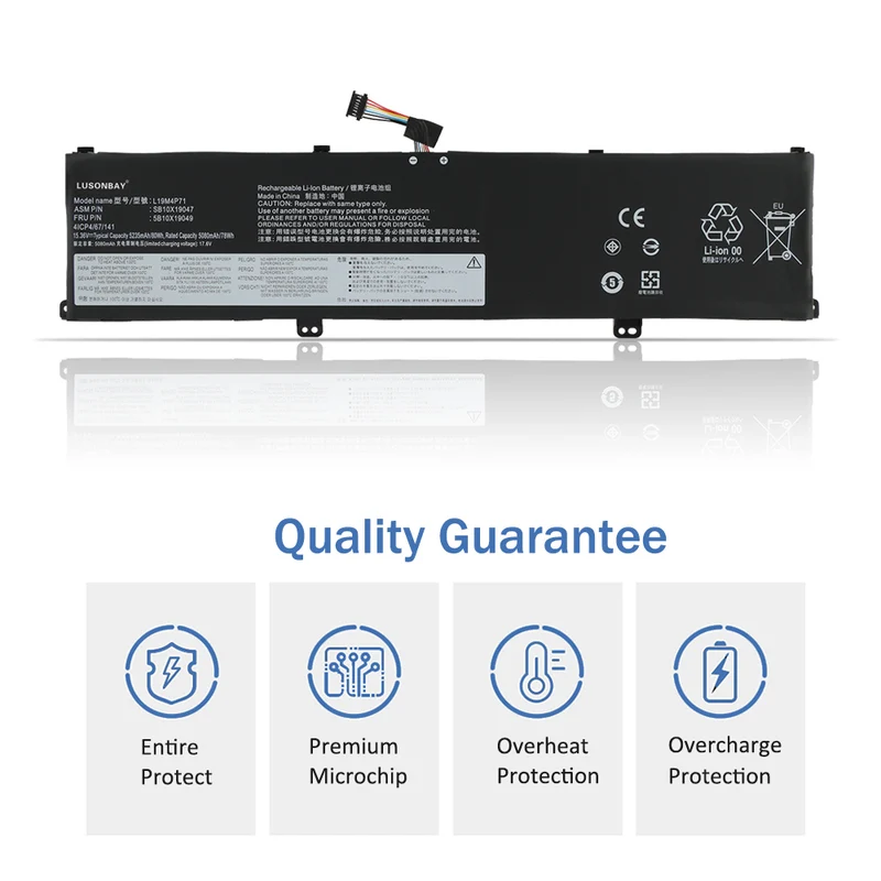 L19M4P71 Laptop Battery For Lenovo ThinkPad P1 Gen 3 X1 Extreme Gen 3 Series Notebook | LUSONBAY