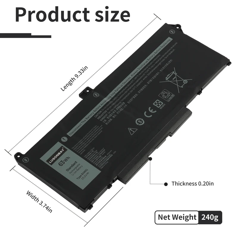 RJ40G Laptop battery For Dell Precision 3560 Series 01K2CF 075X16 | LUSONBAY