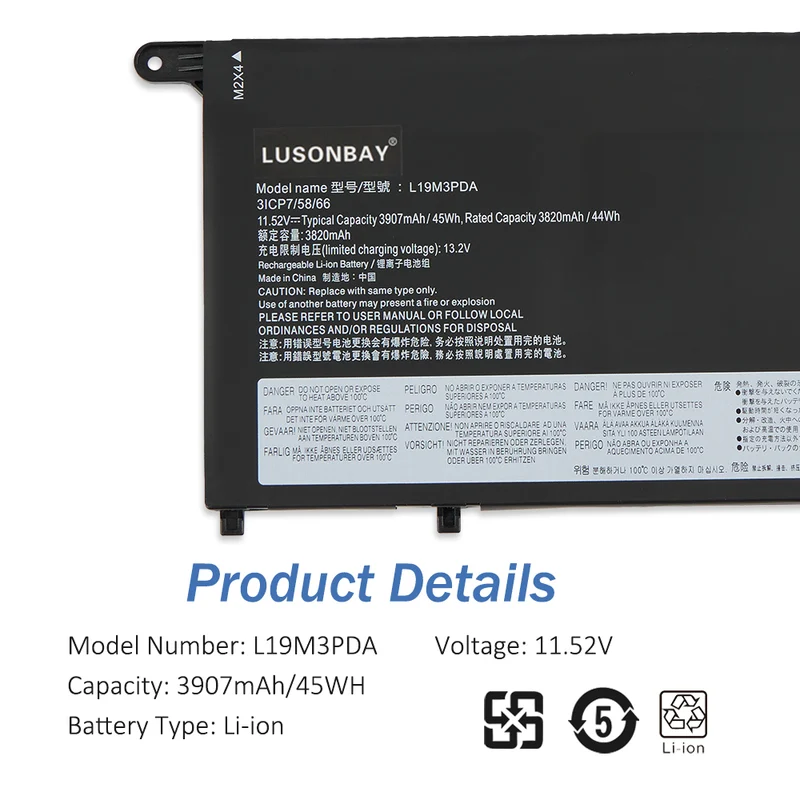 L19C3PDA L19M3PDA Laptop Battery For Lenovo ThinkBook G3 ACL ITL G4 ABA SB10Z2120 | LUSONBAY