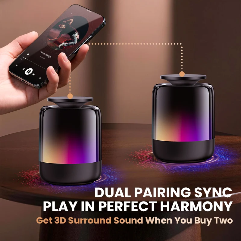 Q28 Pro Transparent Mecha Bluetooth 5.3 Speaker | RGB Rhythm Light & 360° HiFi Stereo Sound | TWS Wireless Pairing, Portable Party Speaker with TF/AUX Support