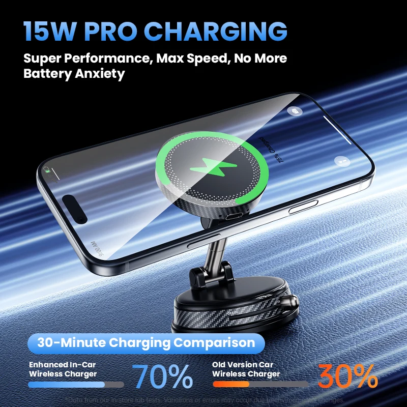 Upgraded Full Zinc Alloy Magnetic Car Phone Mount | 60x Strong Magnet & 360° Foldable Design | Universal Dashboard Holder for iPhone & Android