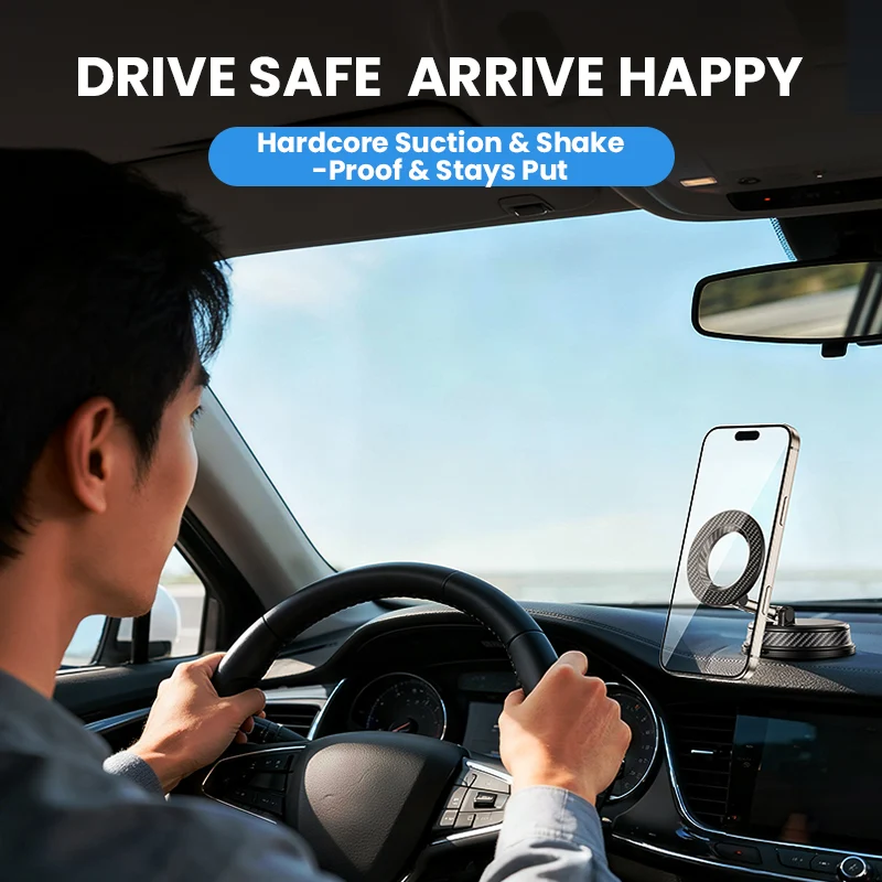 Magnetic Car Phone Holder Pro – 360° Rotatable Metal Mount | Strong N52 Magnet, Universal Dashboard & Desk Stand for iPhone & Android