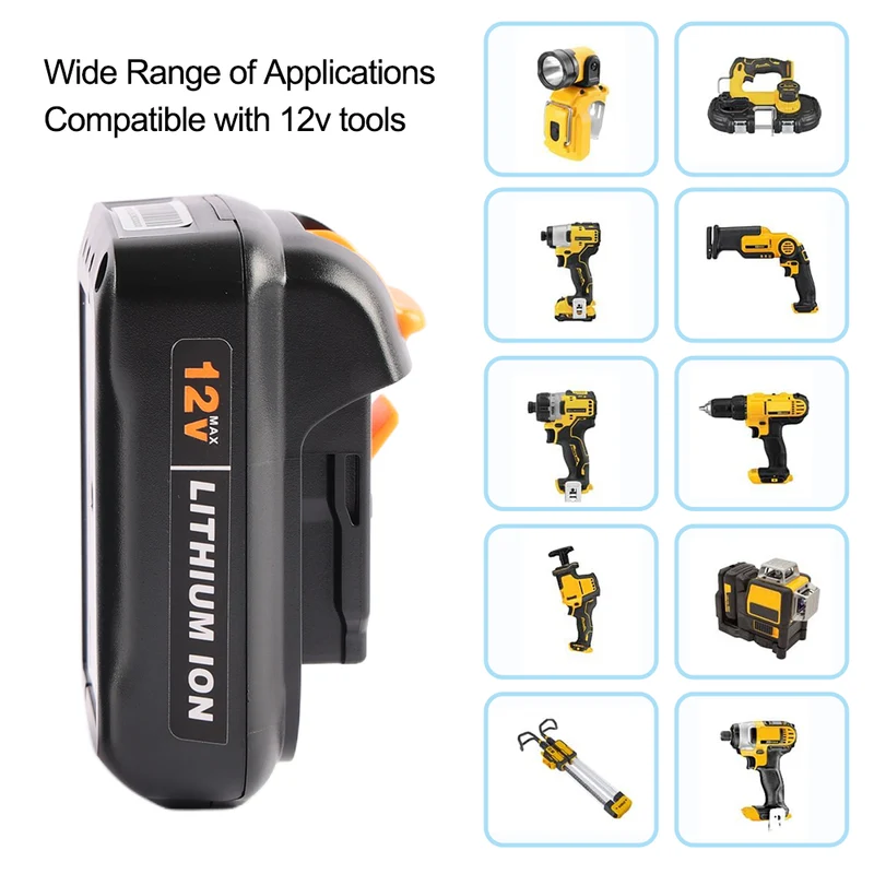 DCB120 Replacement Battery For Dewalt 12V MAX Cordless Tools 3.0Ah
