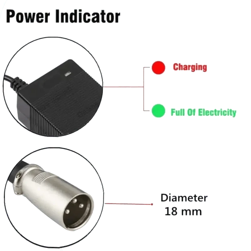 Chargeur 42V 3A Connecteur XLR 3 Points