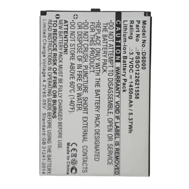 Batterie 3.7V 1450mAh pour Honeywell Dolphin 6000 6100 6110 ScanPal 5100