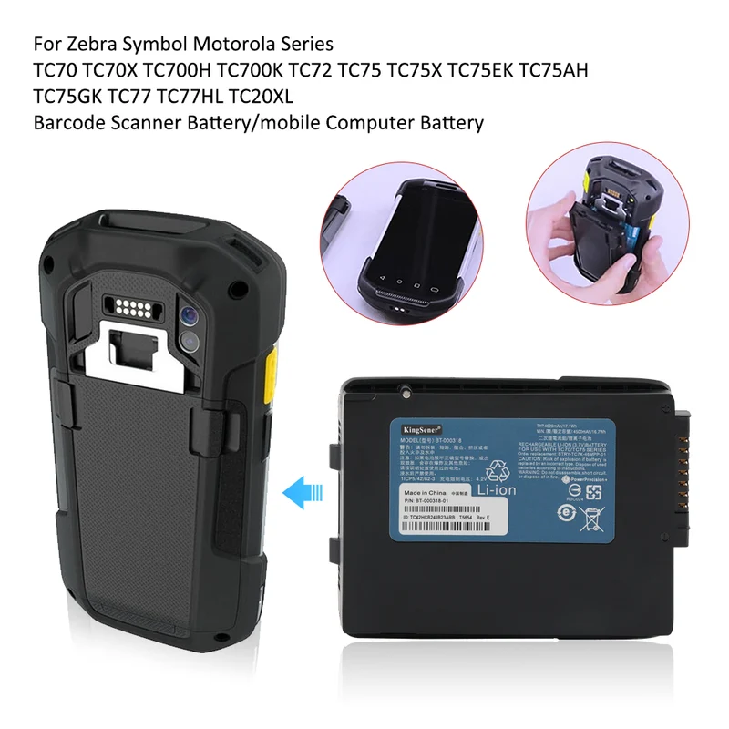 15-Packs New Genuine tc77 Battery for Zebra tc55 tc70 tc72 tc75 BT-000318