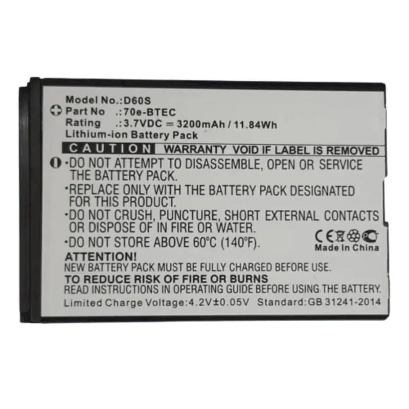 Batterie Honeywell Dolphin 60s 70e 75e 3.7 V 3200 mAh