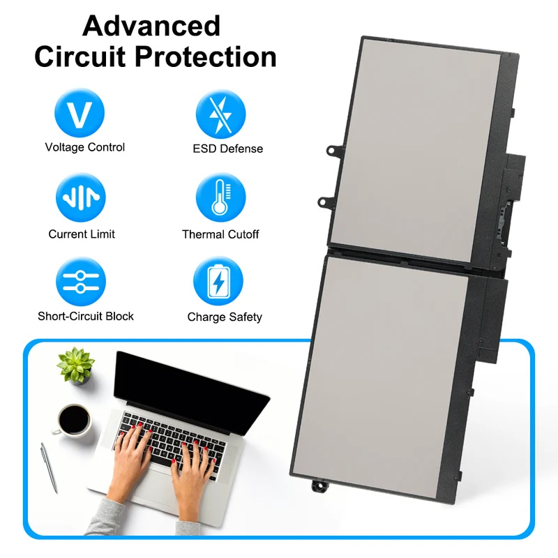 3HWPP P98G003 Replacement Battery For Dell Latitude 5410 5511 Series