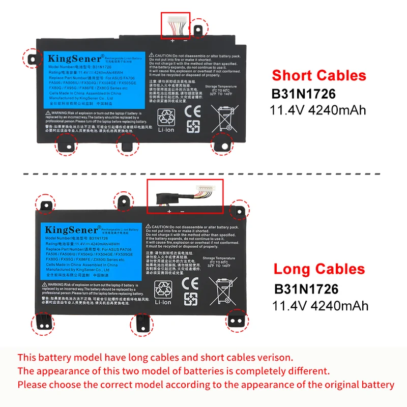 B31N1726 Laptop Battery for ASUS FX80GD FX80GE FX80GM