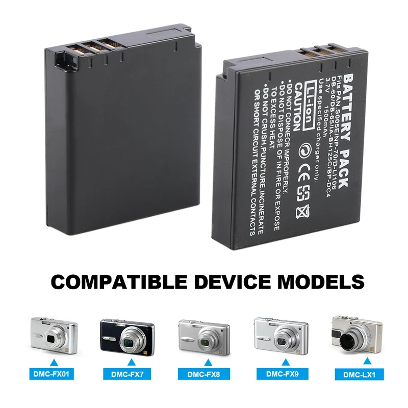 S005E Replacement Camera Battery For Panasonic DMC-FX8 LX1 LX9