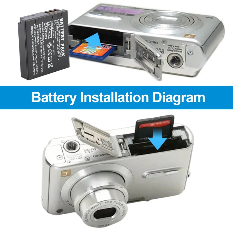S005E Replacement Camera Battery For Panasonic DMC-FX8 LX1 LX9