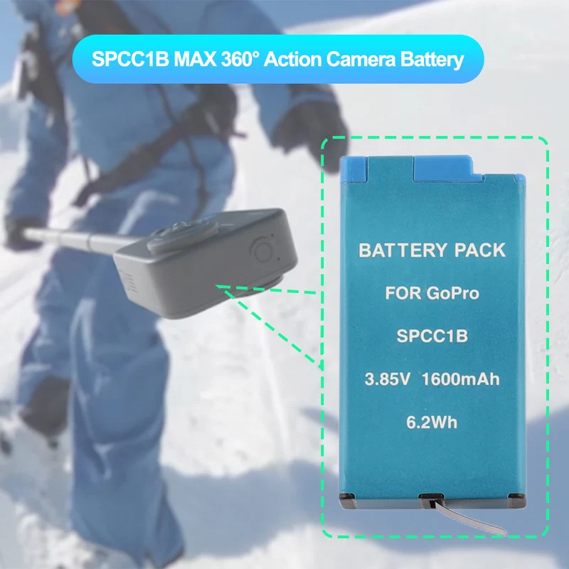 SPCC1B Replacement Battery For 360° Action Camera GoPro MAX