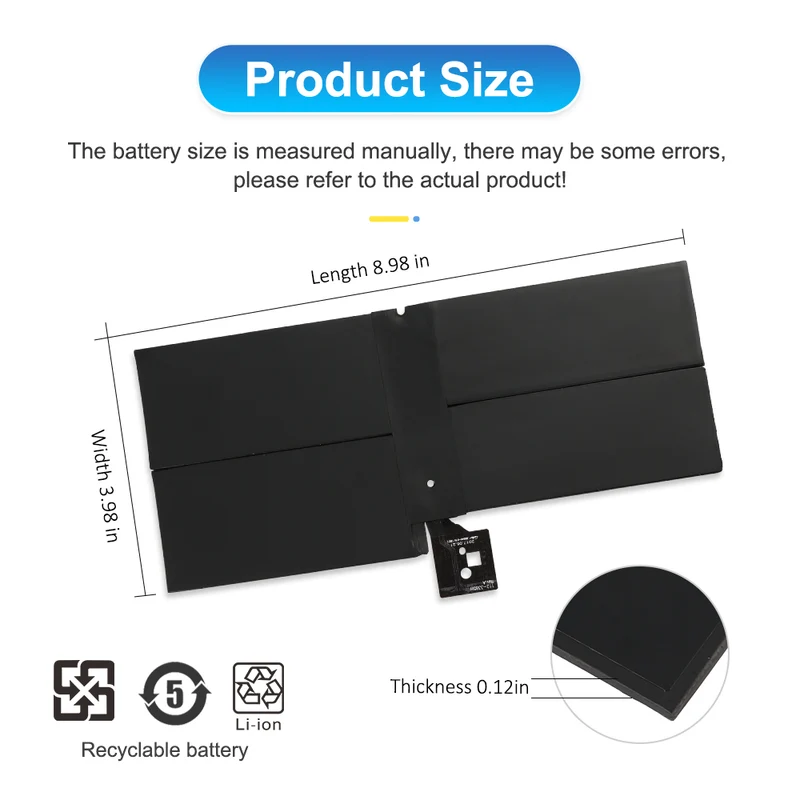 G3HTA038H DYNM02 Laptop Battery for Microsoft Surface Pro 5 1796 Series Tablet | CA Stock