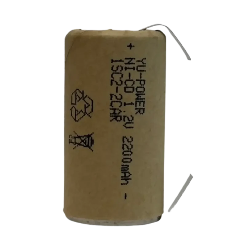 Accu SC Ni-Cd 1.2V 2200mAh SubC avec languettes à souder