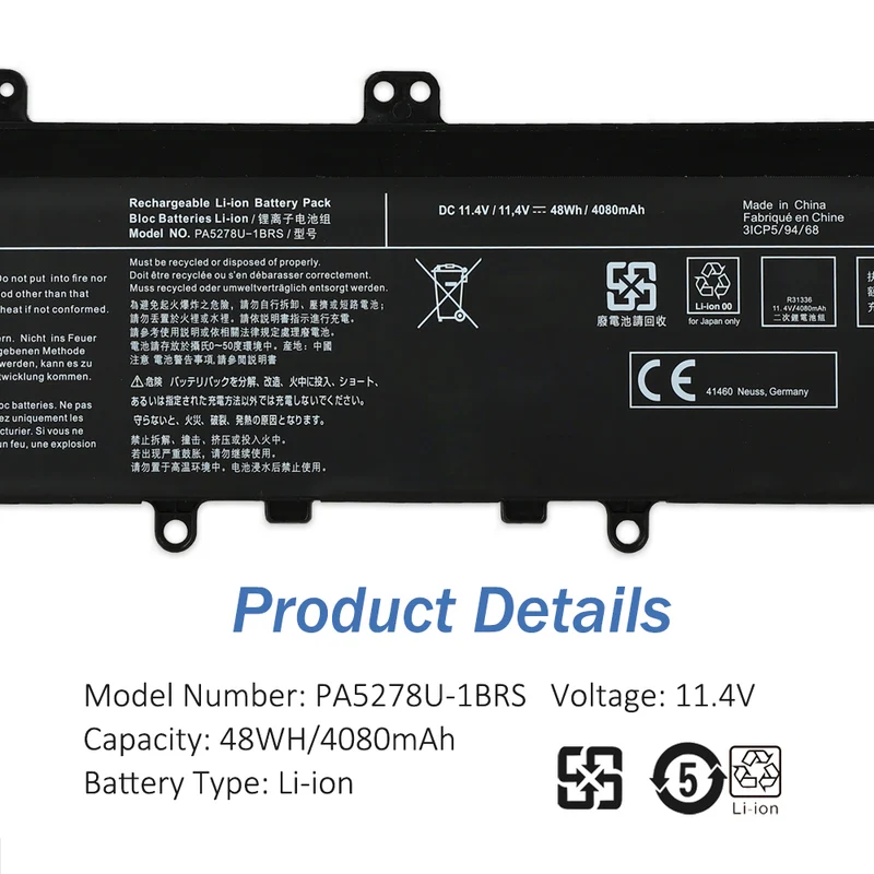 PA5278U-1BRS Laptop battery For Toshiba Portégé X30-D-123 X30-E X30-F LUSONBAY | EU Stock