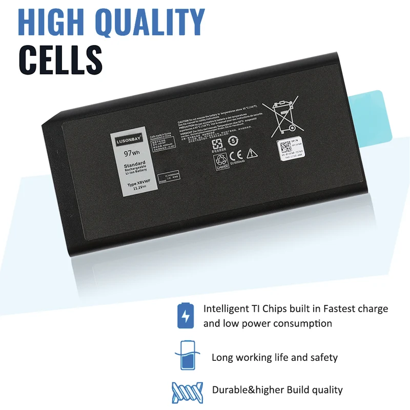 X8VWF Replacement Battery For Dell Latitude 14 Rugged 5404 5414 E5404 Series | EU Stock
