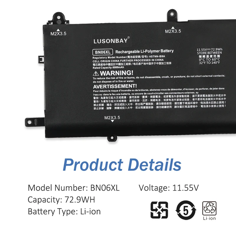 BN06XL Laptop Battery For HP Spectre X360 15-EB000 15T-EB000 15-EB0XXX 15-EB0025TX 15-EB0035TX | LUSONBAY